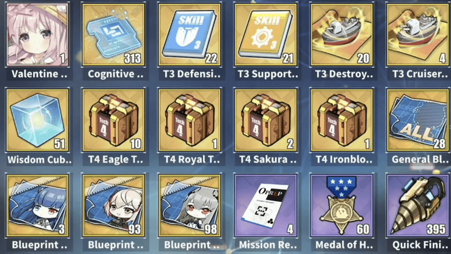 Azur Lane Resource Farming Guide - Oil, Gems, Cubes, Medals